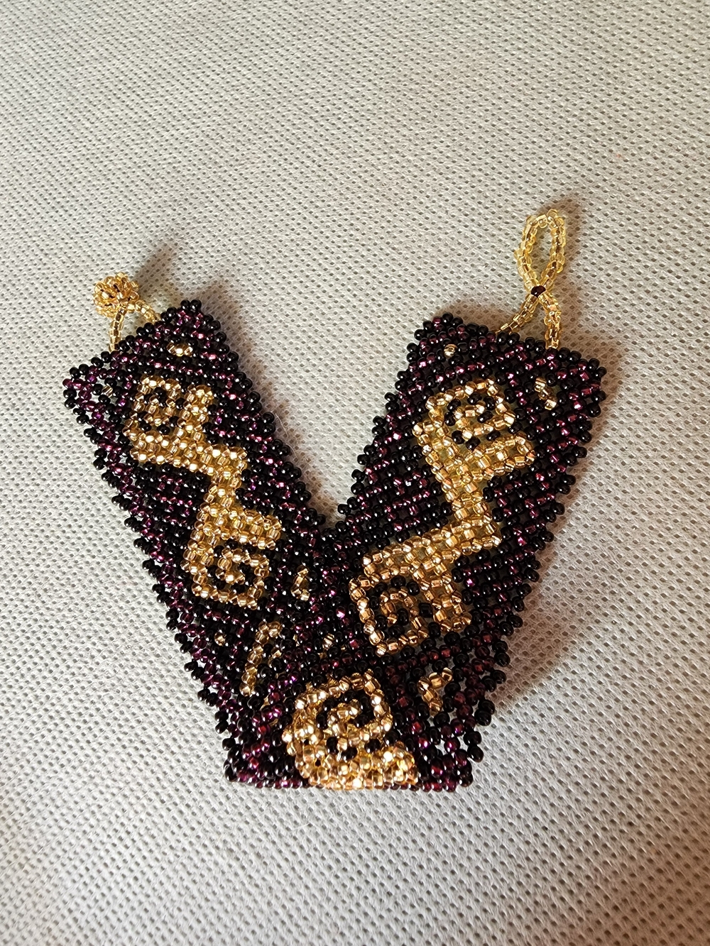 Handmade Gold and Purple Bracelet